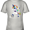 Football Dabbing Unicorn Steps On Helmet New York Giants Youth T-Shirt –