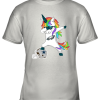 Football Dabbing Unicorn Steps On Helmet Philadelphia Eagles Youth T-Shirt –