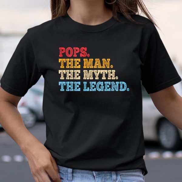 Funny Father Dad Grandpa Shirt Pops The Man The Myth T Shirt  Itees Global