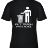 Green Bay Packers Put Trash In Its Place Funny NFL Youth T-Shirt –