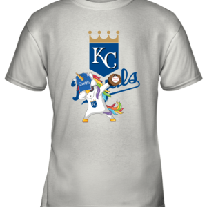 Hip Hop Dabbing Unicorn Flippin Love Kansas City Royals Youth T-Shirt –