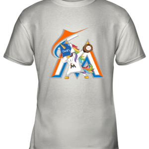 Hip Hop Dabbing Unicorn Flippin Love Miami Marlins Youth T-Shirt –
