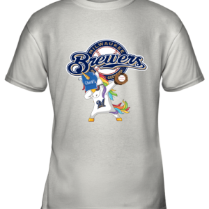 Hip Hop Dabbing Unicorn Flippin Love Milwaukee Brewers Youth T-Shirt –