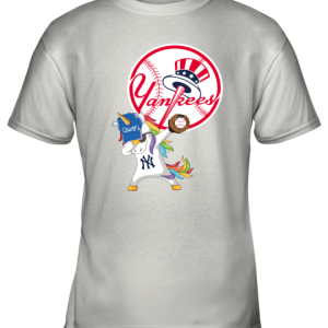 Hip Hop Dabbing Unicorn Flippin Love New York Yankees Youth T-Shirt –