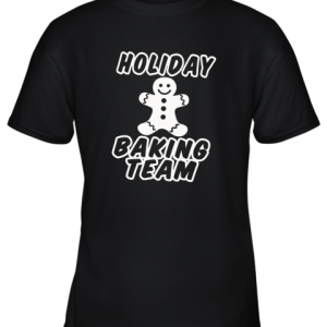 Holiday Baking Team Gingerbread Cookie Slouchy Off Shoulder Oversized Youth T-Shirt –