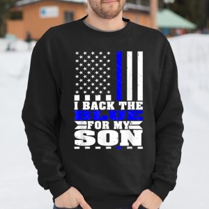I Back The Blue For My Son Proud Police Mom Dad Cops Parent Thin Blue Line T Shirt Itees Global 3