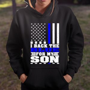 I Back The Blue For My Son Proud Police Mom Dad Cops Parent Thin Blue Line T Shirt Itees Global 4