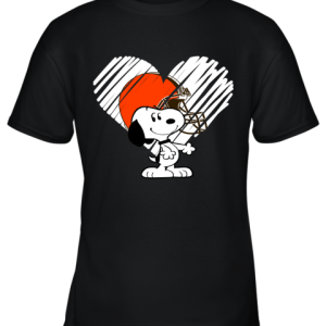 I Love Cleveland Browns Snoopy In My Heart NFL Youth T-Shirt –
