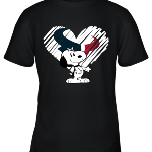 I Love Houston Texans Snoopy In My Heart NFL Youth T-Shirt –
