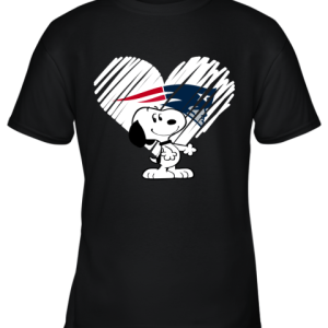 I Love New England Patriots Snoopy In My Heart NFL Youth T-Shirt –