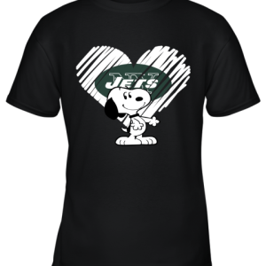 I Love New York Jets Snoopy In My Heart NFL Youth T-Shirt –