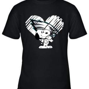I Love Philadelphia Eagles Snoopy In My Heart NFL Youth T-Shirt –