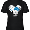 I Love Snoopy Detroit Lions In My Heart NFL Youth T-Shirt –