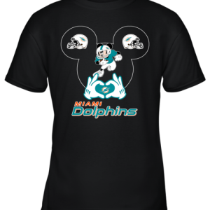 I Love The Dolphins Mickey Mouse Miami Dolphins Youth T-Shirt –