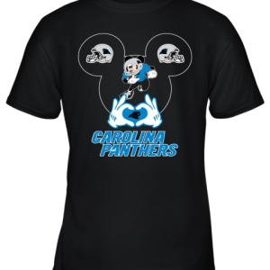 I Love The Panthers Mickey Mouse Carolina Panthers Youth T-Shirt –