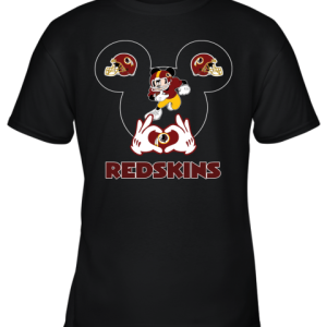 I Love The Redskins Mickey Mouse Washington Redskins Youth T-Shirt –