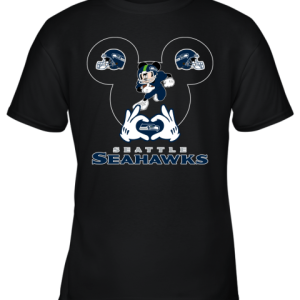 I Love The Seahawks Mickey Mouse Seattle Seahawks Youth T-Shirt –