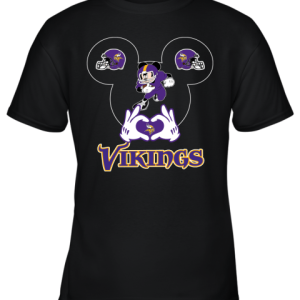 I Love The Vikings Mickey Mouse Minnesota Vikings Youth T-Shirt –