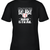I Teach My Kids To Hit and Steal Baseball Dad Youth T-Shirt –