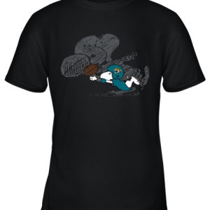 Jacksonville Jaguars Snoopy Plays The Football Game Youth T-Shirt –