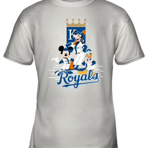 Kansas City Royals Mickey Donald And Goofy Baseball Youth T-Shirt –