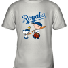 Kansas City Royalslet’s Play Baseball Together Snoopy MLB Youth T-Shirt –