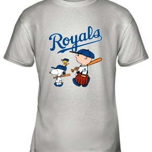 Kansas City Royalslet’s Play Baseball Together Snoopy MLB Youth T-Shirt –