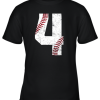 Kids 4th Birthday Shirt Baseball Boys Kids Four 4 Fourth Gift Youth T-Shirt –