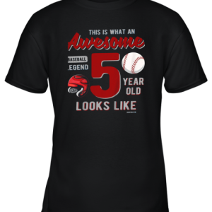 Kids 5th Birthday Gift Awesome 5 Year Old Baseball Legend Youth T-Shirt –