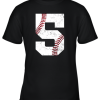 Kids 5th Birthday Shirt Baseball Boys Kids Five 5 Fifth Gift Youth T-Shirt –