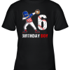 Kids 6 Years Old 6th Birthday Baseball Dabbing Shirt Gift Party Youth T-Shirt –