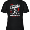 Kids 8th Birthday Gift Baseball Legend 8 Years Youth T-Shirt –
