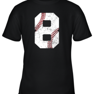 Kids 8th Birthday T Shirt Baseball Boys Kids Eight 8 Eighth Gift Youth T-Shirt –