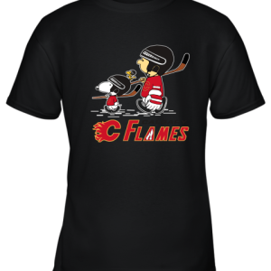 Let’s Play Calgary Flames Ice Hockey Snoopy NHL Youth T-Shirt –