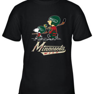 Let’s Play Minnesota Wilds Ice Hockey Snoopy NHL Youth T-Shirt –