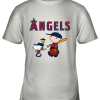 Los Angeles Angels Let’s Play Baseball Together Snoopy MLB Youth T-Shirt –