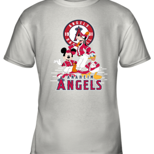 Los Angeles Angels Mickey Donald And Goofy Baseball Youth T-Shirt –