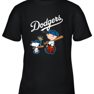 Los Angeles Dodgers Let’s Play Baseball Together Snoopy MLB Youth T-Shirt –