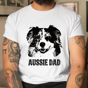 Mens Aussie Dad Shirt Australian Shepherd Dog Dad T Shirt Itees Global 1