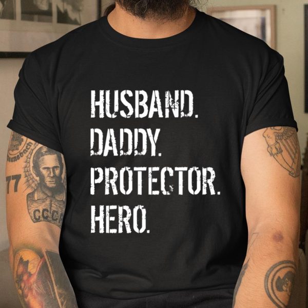 Mens Cool Father Dad Gift Husband Daddy Protector Hero T Shirt  Itees Global