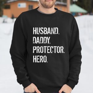 Mens Cool Father Dad Gift Husband Daddy Protector Hero T Shirt Itees Global 3