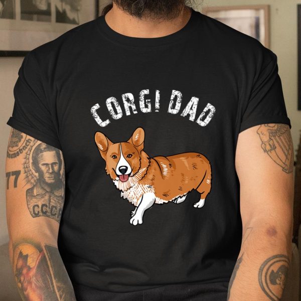 Mens Cute Corgi Dad Illustration Dog Owner Lover Gift Love Premium T Shirt.KOSYTYUWCG T Shirt  Itees Global