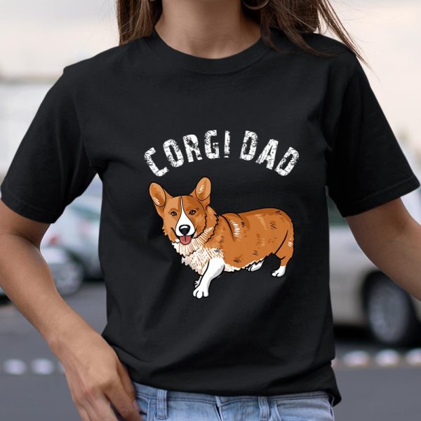 Mens Cute Corgi Dad Illustration Dog Owner Lover Gift Love Premium T Shirt.KOSYTYUWCG T Shirt  Itees Global