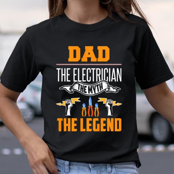 Mens Electrician Dad Shirt Funny Father Electrician Quote Gift T Shirt  Itees Global