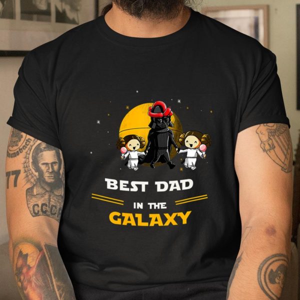 Mens Father 2 Daughters Best DAD in the galaxy Fathers T Shirt  Itees Global