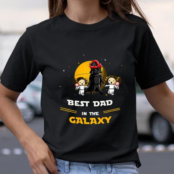 Mens Father 2 Daughters Best DAD in the galaxy Fathers T Shirt  Itees Global