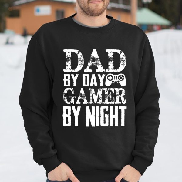 Mens Gamer Dad Shirt Dad By Day Gamer By Night Gift For Father T Shirt  Itees Global