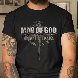 Mens Man of God Husband Dad Papa T Shirt Itees Global 1