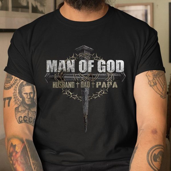 Mens Man of God Husband Dad Papa T Shirt  Itees Global