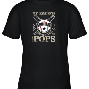 Mens My Favorite Baseball Player Calls Me POPS Youth T-Shirt –
